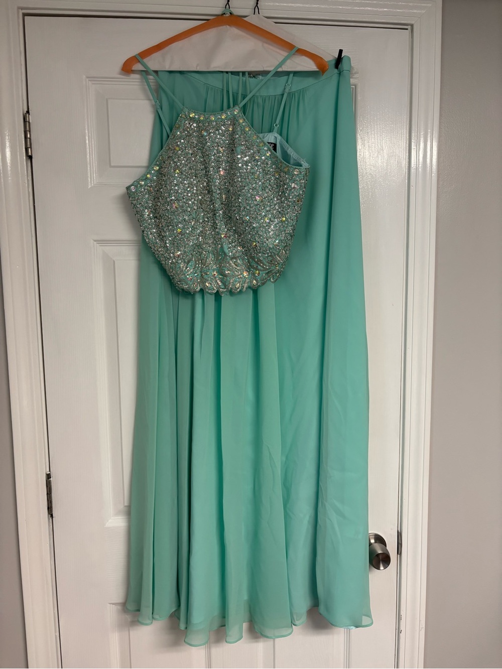 Mint Green 2-Piece Prom Dress